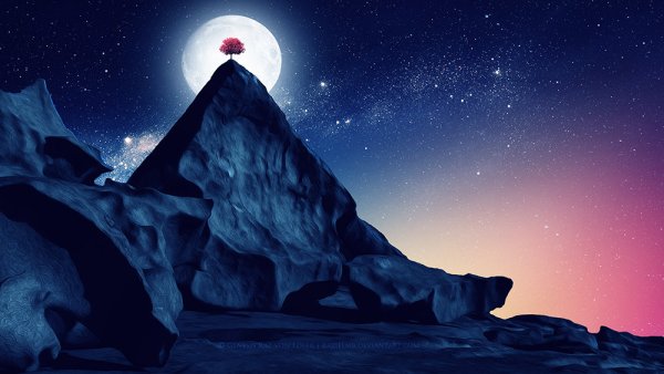 Арт горы и звезды