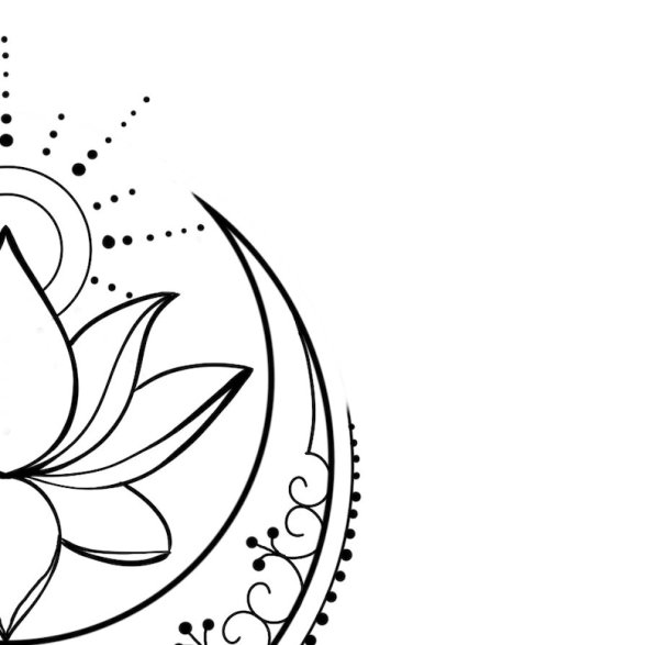 Эскиз Луна и Лотос