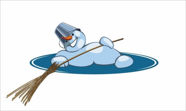 Снеговик в луже