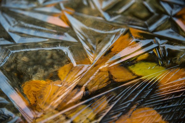 Лед на лужах