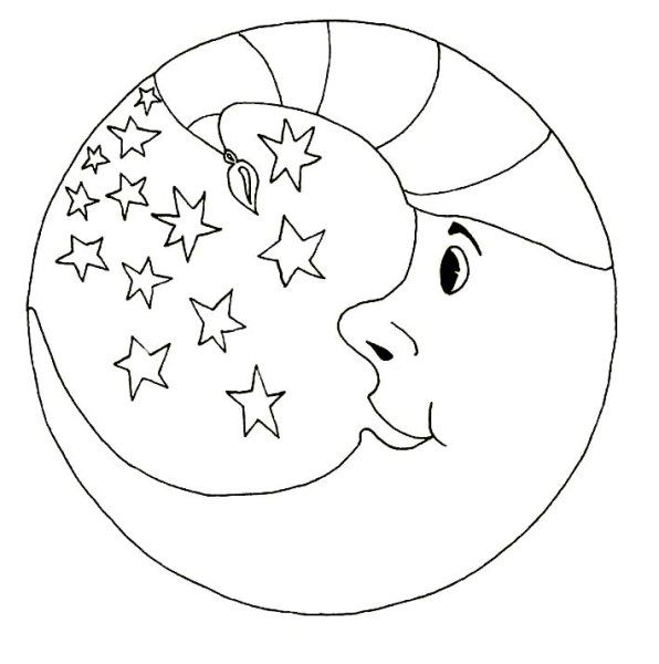 Луна месяц раскраска