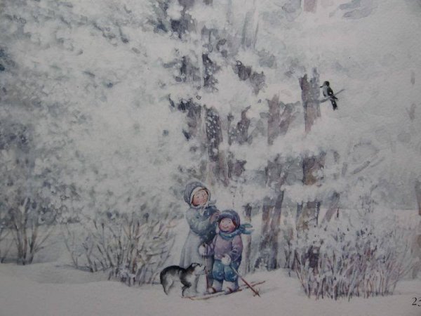 Зима иллюстрация книжная