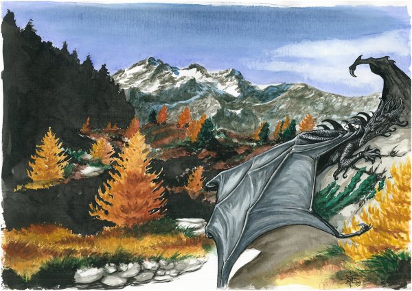 Картина дракон горы
