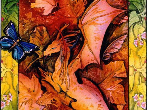 Рисунок дракона осени легко