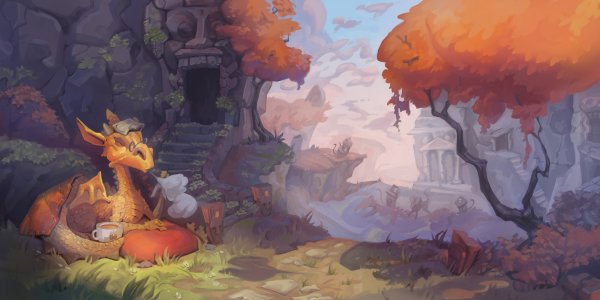 Осенний дракон арт