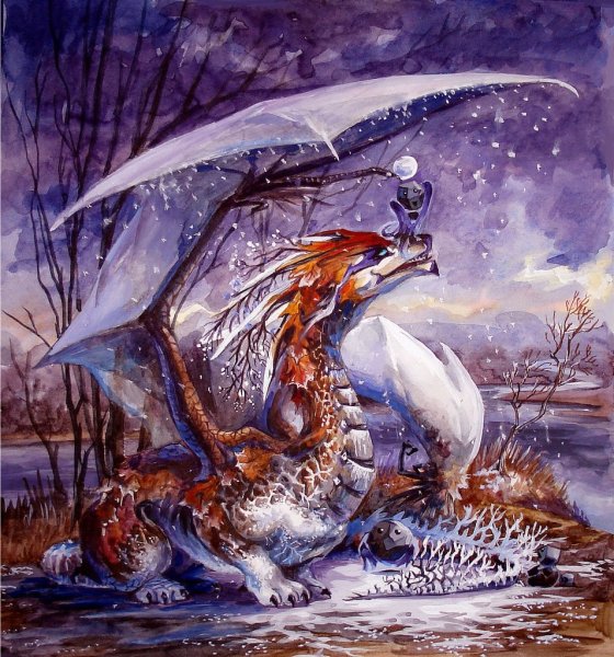 Дракон осень арт