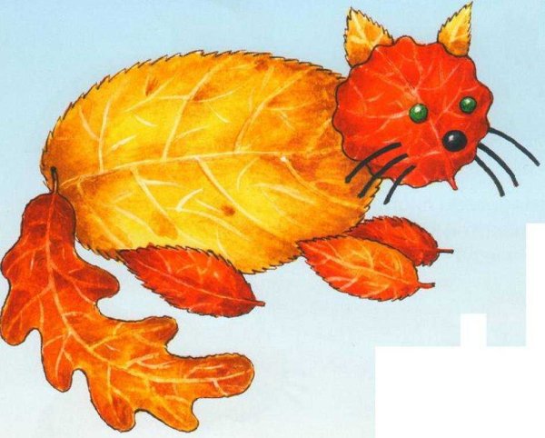 Аппликация из листьев