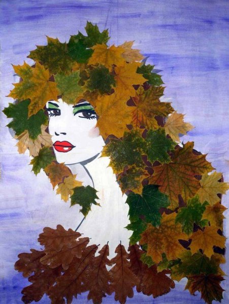 Аппликация из листьев