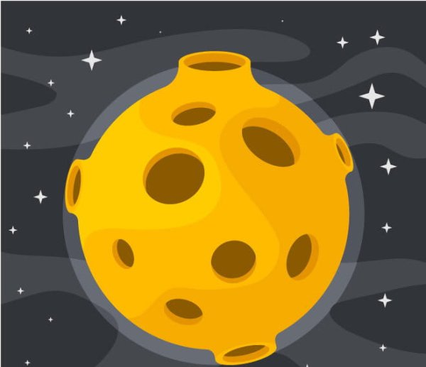 Луна с кратерами вектор