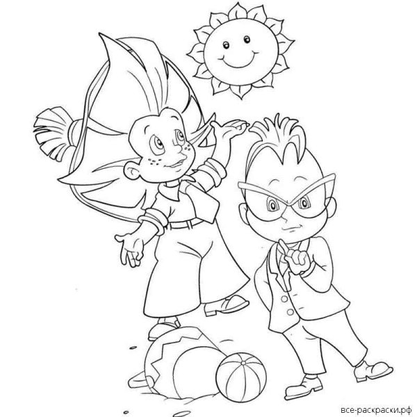 Герои Носова Незнайка раскраска