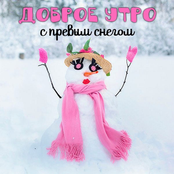 Открытки с первым снегом Веселые