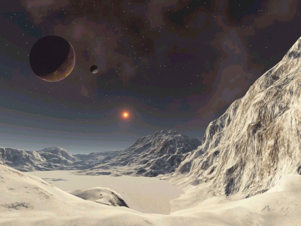 Поверхность Луны горы