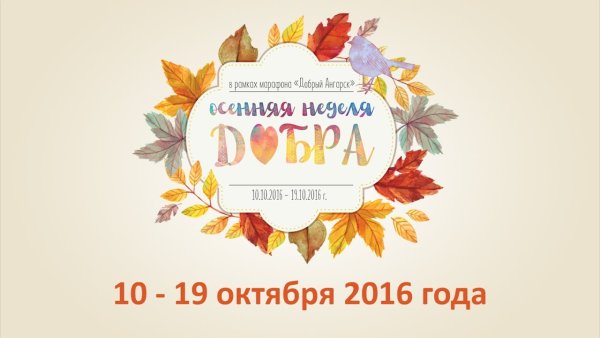 Открытки осенняя неделя добра