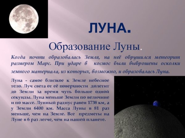 Образование Луны