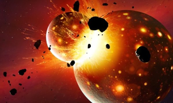 Планета Тея врезалась в землю