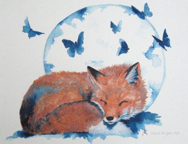 Лиса под луной