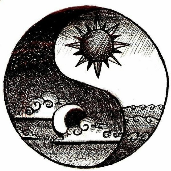 Инь Янь рисунок