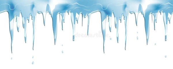 Сосульки свисают на белом фоне