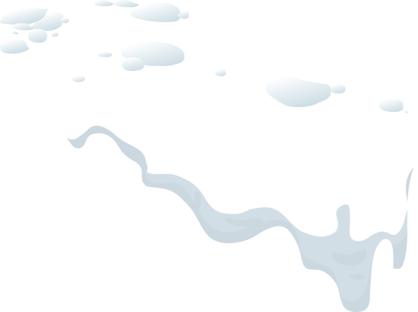 Тает снег на прозрачном фоне