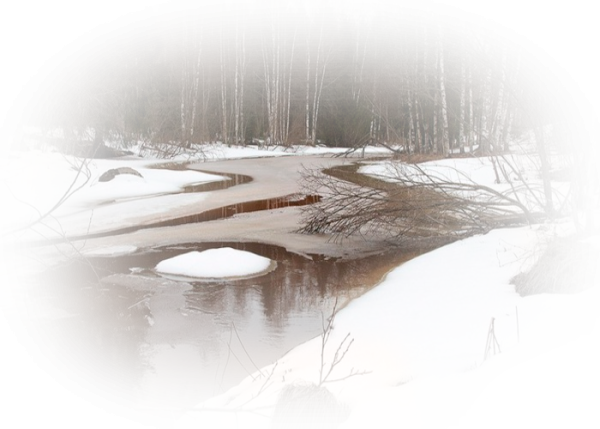 Весенний пейзаж на прозрачном фоне