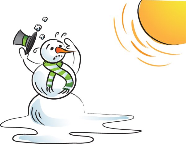 Снеговик тает на прозрачном фоне