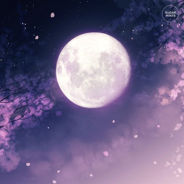 Фиолетовый космос с луной