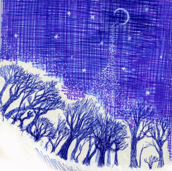 Рисование снегопад