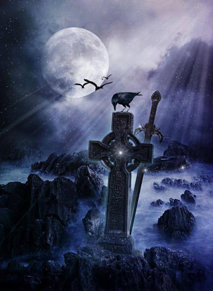 Фэнтези крест кладбище