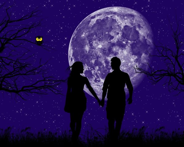 Фон с луной романтический