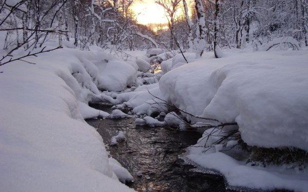 Ручей в снегу