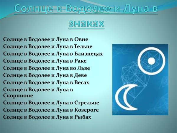 Солнце в Водолее Луна в близнецах