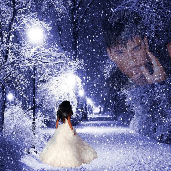 Снежинки падают