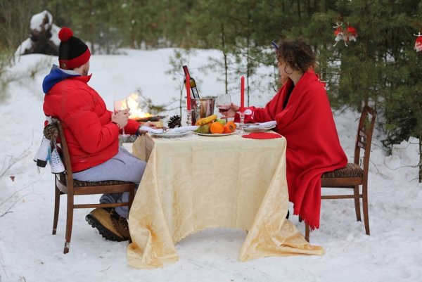 Пикник зимой на природе