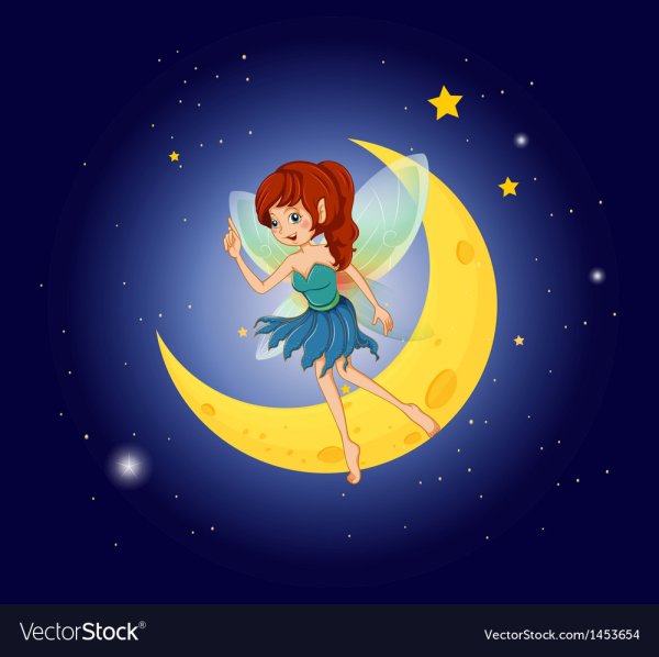 Рисунок Феечка на Луне