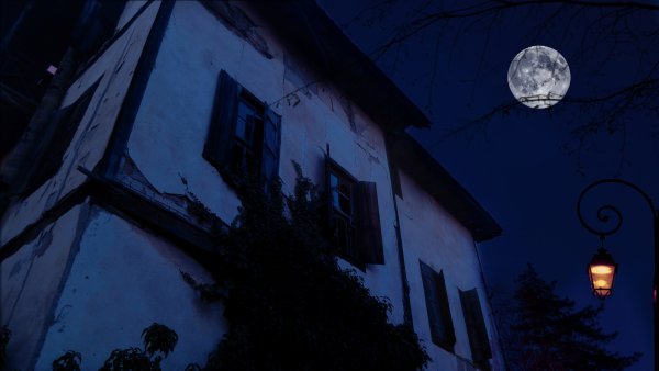 Темный дом ночью