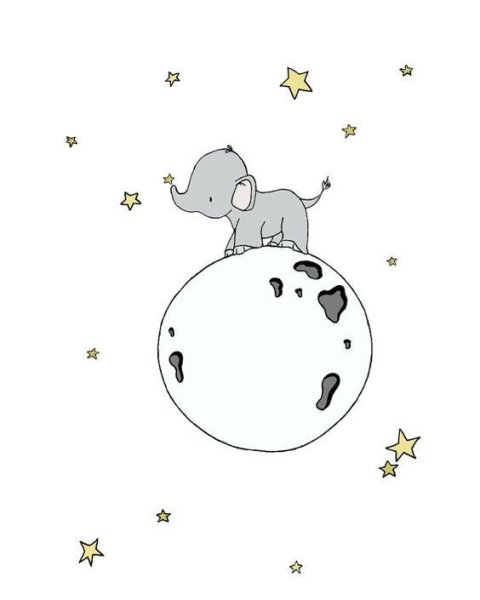 Слоник Луна иллюстрации