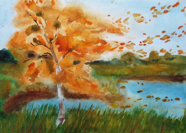 Осенний пейзаж пятнами