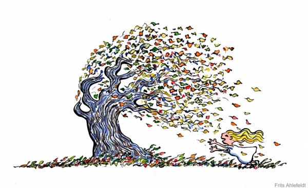 Рисование дерево на ветру