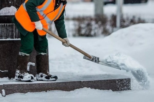 Дворник зимой