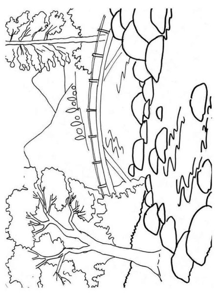 Осенний пейзаж для раскрашивания