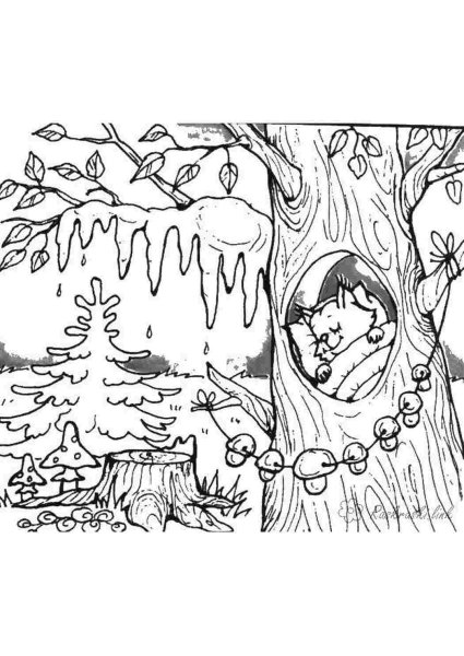 Раскраска осень для детей 6 лет | Осенние листья и осенний лес: 22 разукрашки