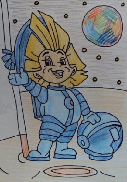 Незнайка на Луне в скафандре