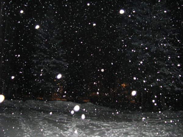 Снегопад ночью