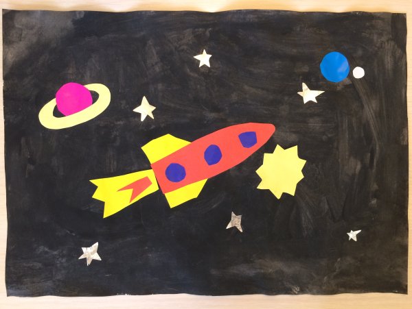 Аппликация космос для детей