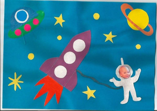 Аппликация космос для детей