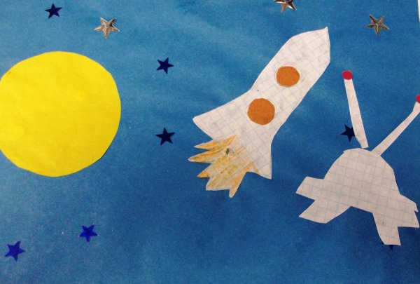 Детские аппликации про космос