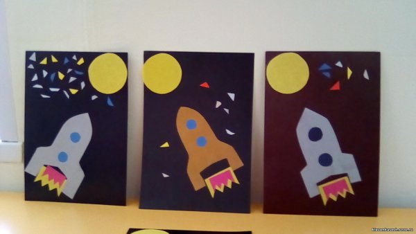 Аппликация полет на луну