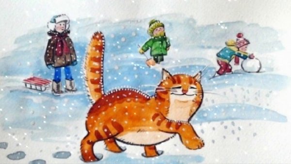 Кот и лодыри рисунок