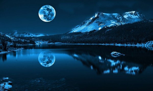 Красивая ночная Луна