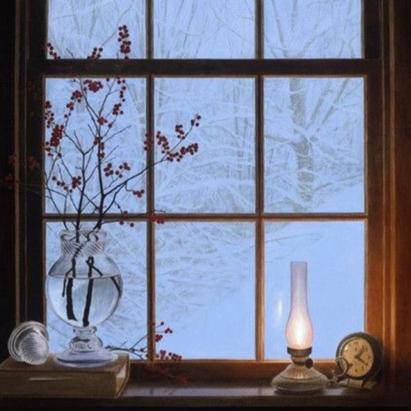 Окно зимой